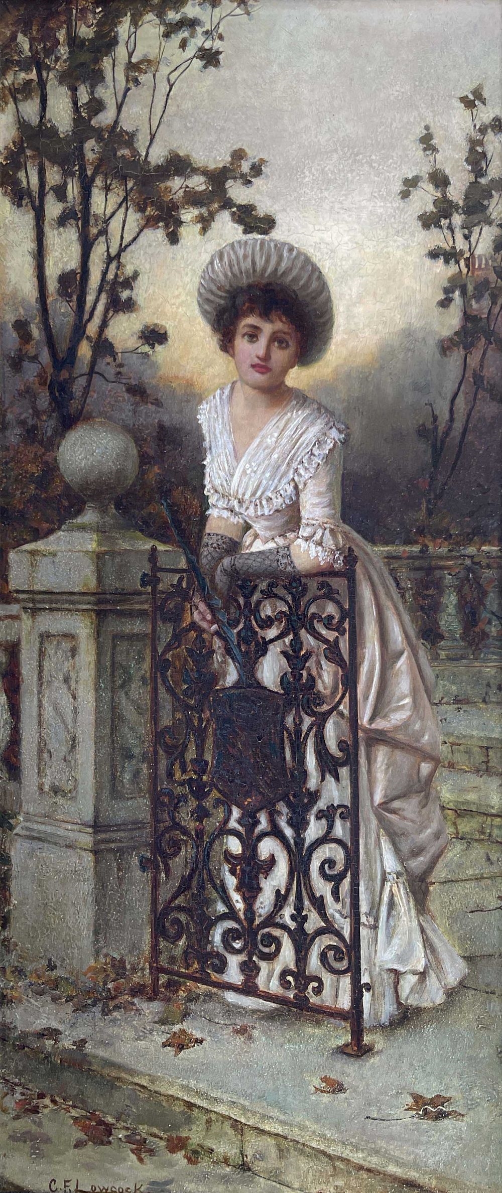 Artwork by Charles Frederick Lowcock, Autumn Leaves, Made of oil on panel