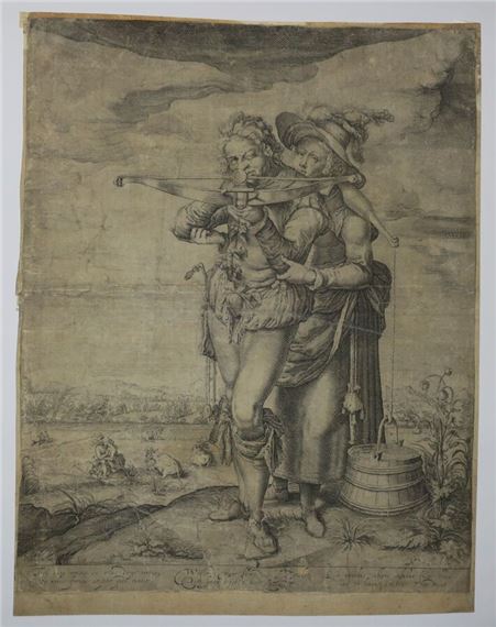 Andries Stock | The Archer and the Milkmaid (Circa 1610) | MutualArt