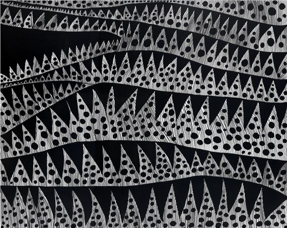 Yayoi Kusama, Waves (TWXZO), 2007, silkscreen print on canvas
