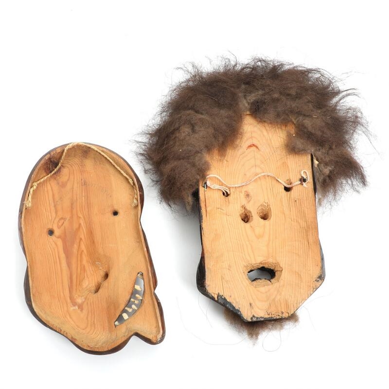 Jokum Edvard Jacob Sikemsen | Two 20th century carved and dark coloured ...