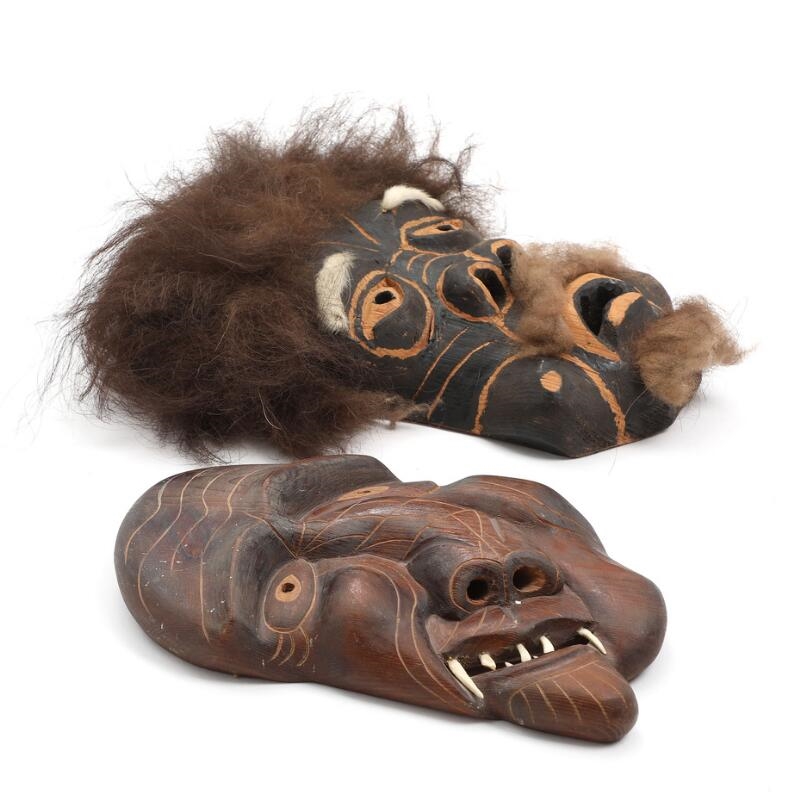 Jokum Edvard Jacob Sikemsen | Two 20th century carved and dark coloured ...