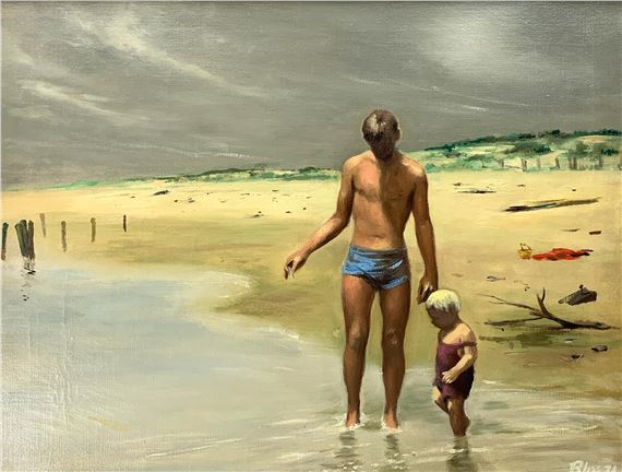 Father and Child by Robert R. Bliss, 1971