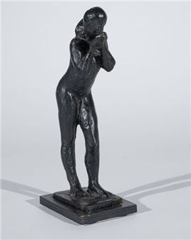 Standing nude with hands joined - Michel Averseng