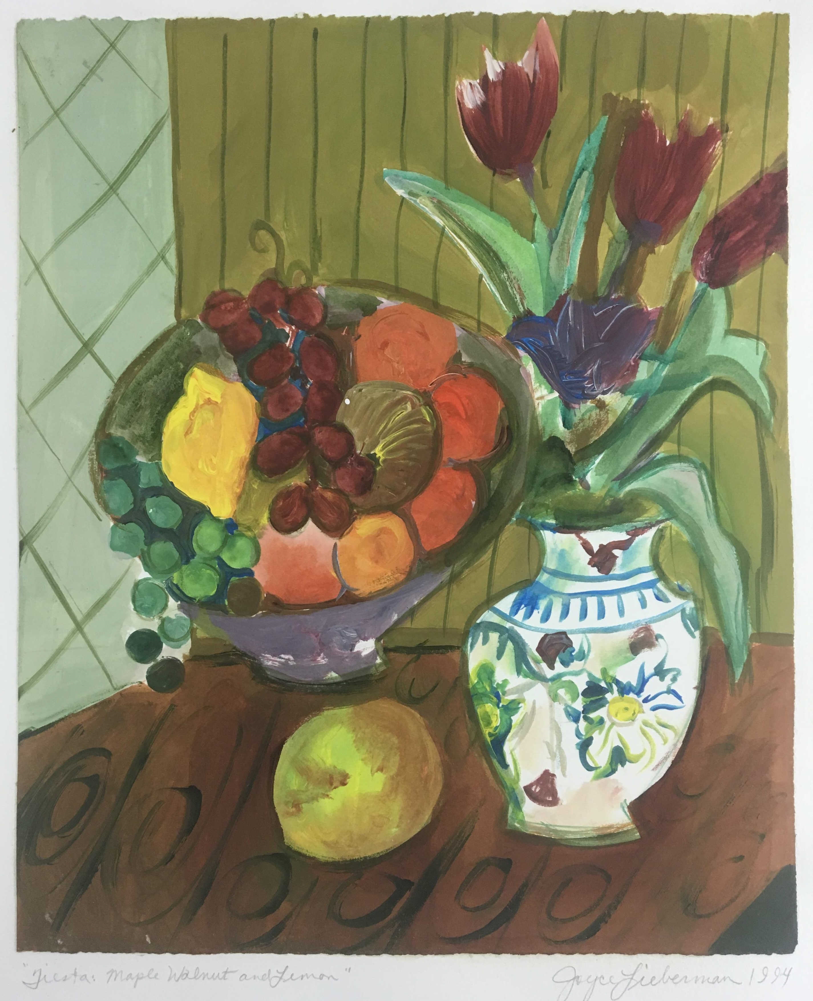 Artwork by Joyce Lieberman, Fiesta: Maple Walnut And Lemon, Made of Acrylic On Paper