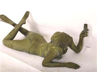 Coffee table base in the form of female - A. Moreau