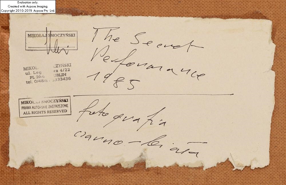 Artwork by Mikołaj Smoczyński, The Secret Performance II, Made of gelatin-silver print, vintage print/photographic paper