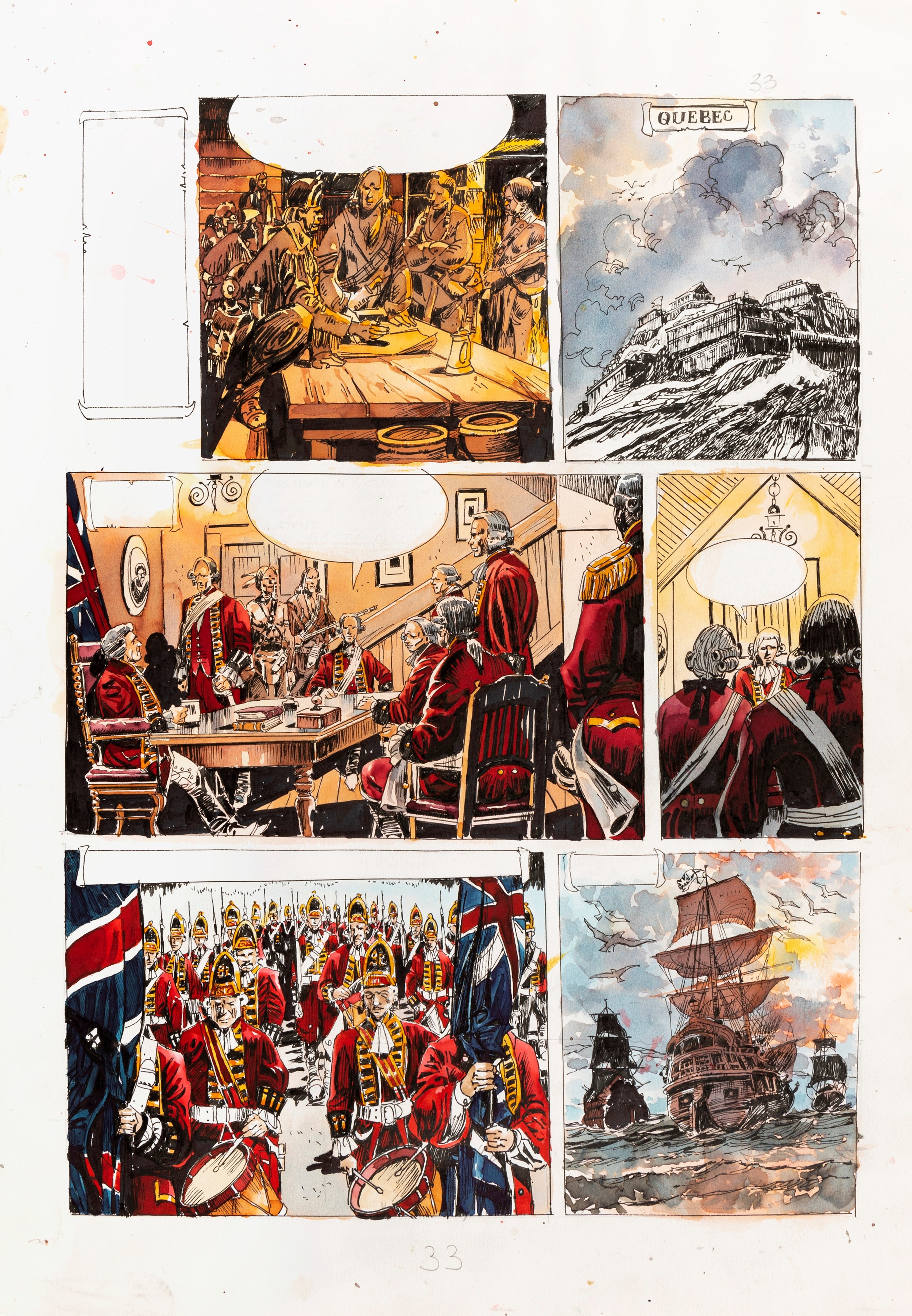 Artwork by Sergio Tisselli, Renzo Calegari, "Frontier Wars", Made of pencil, ink and watercolor on thin cardboard