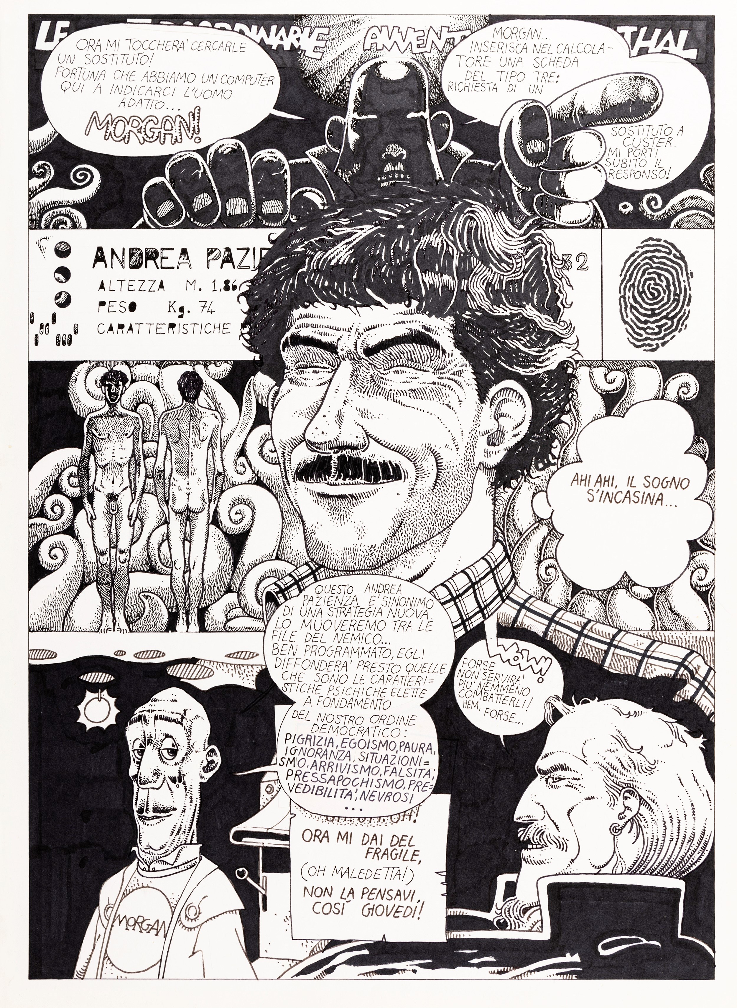 Andrea Pazienza - La siringa 1978, Fumetti: Tavole e Illustrazioni  Originali