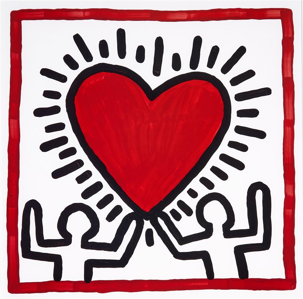 Artwork by Keith Haring, Untitled (Heart), Made of print