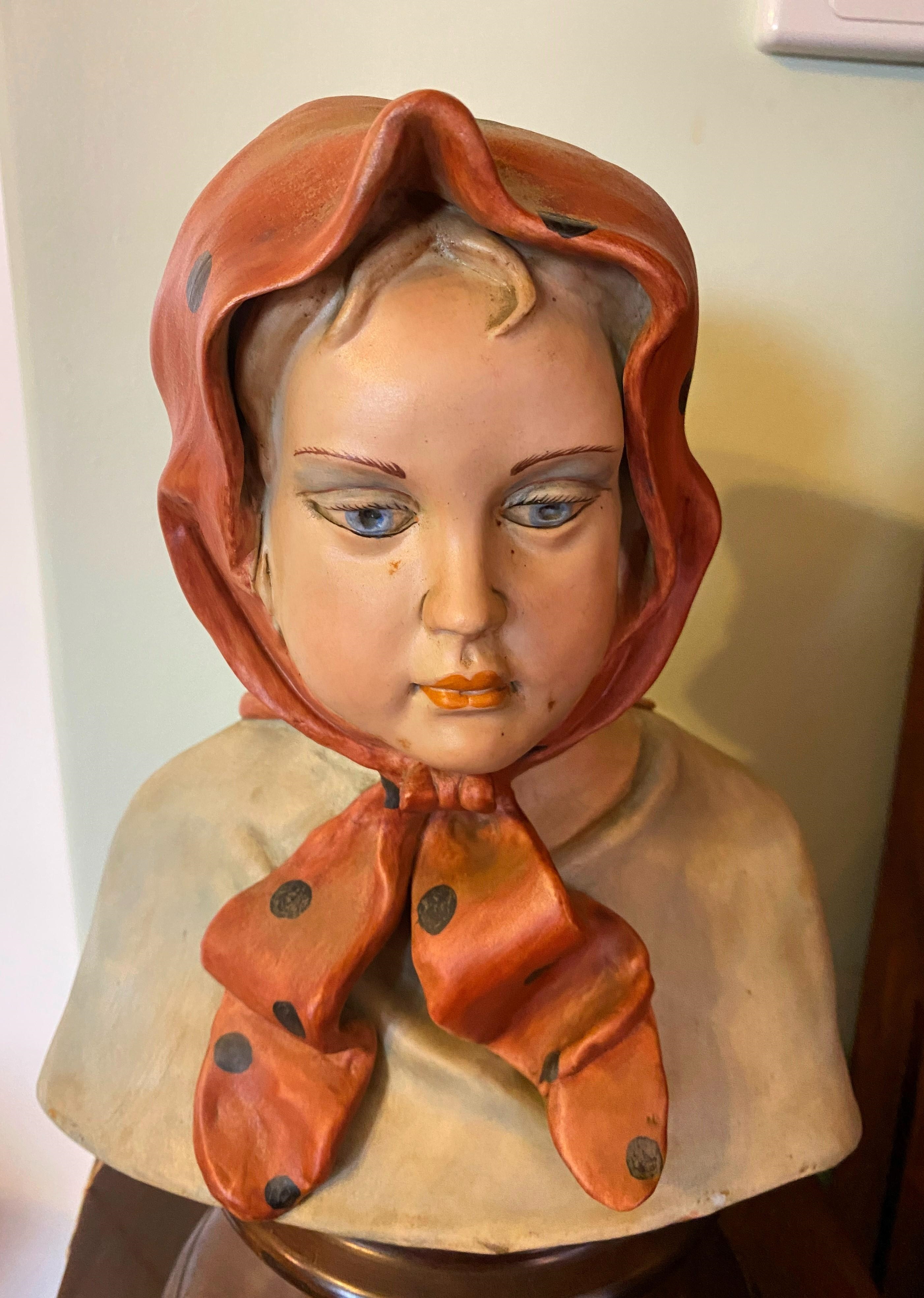 Gianni Visentin | Figure of Girl with Scarf on timber plinth | MutualArt