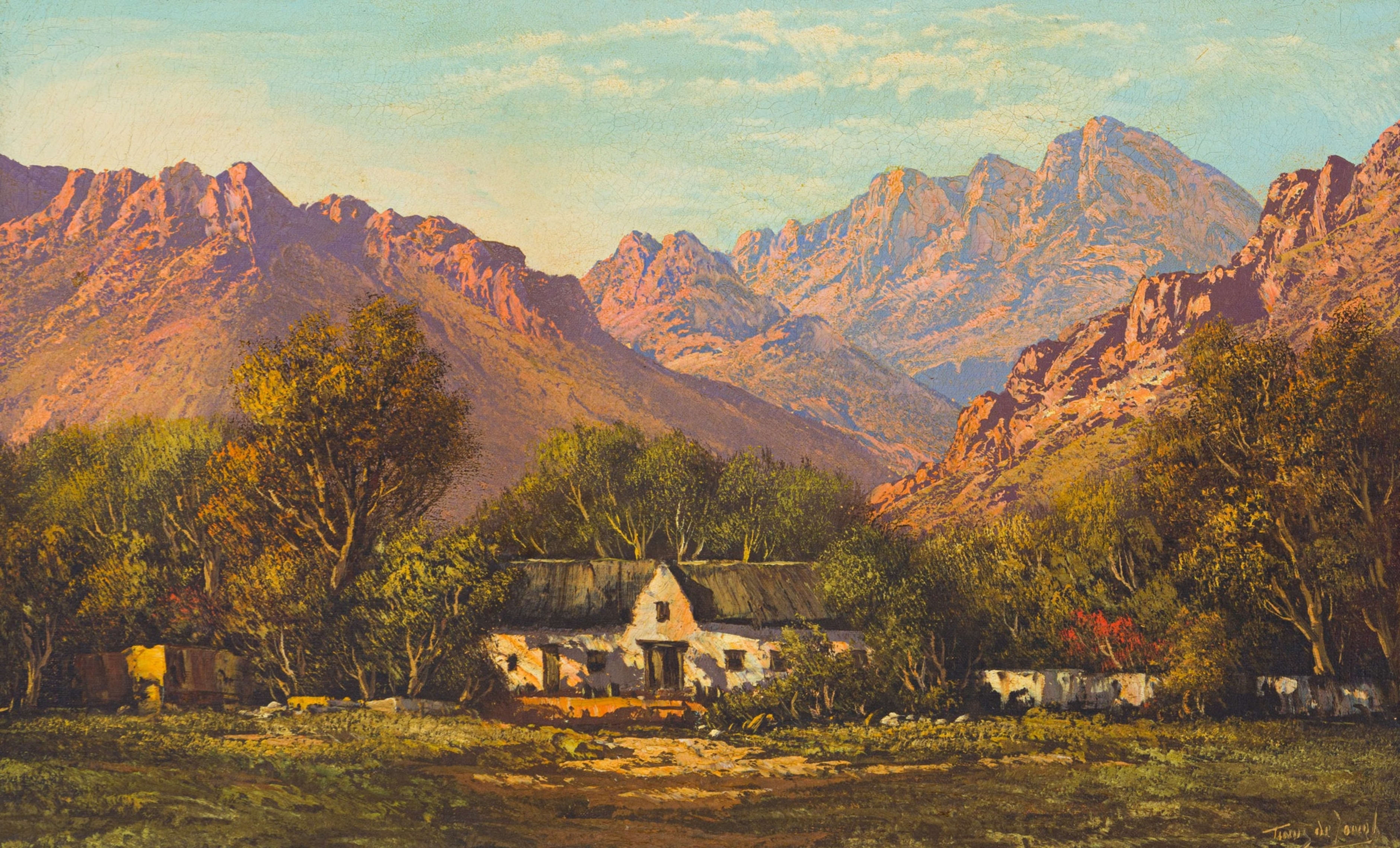 Landscape with House and Mountains by Tinus‏ de Jongh