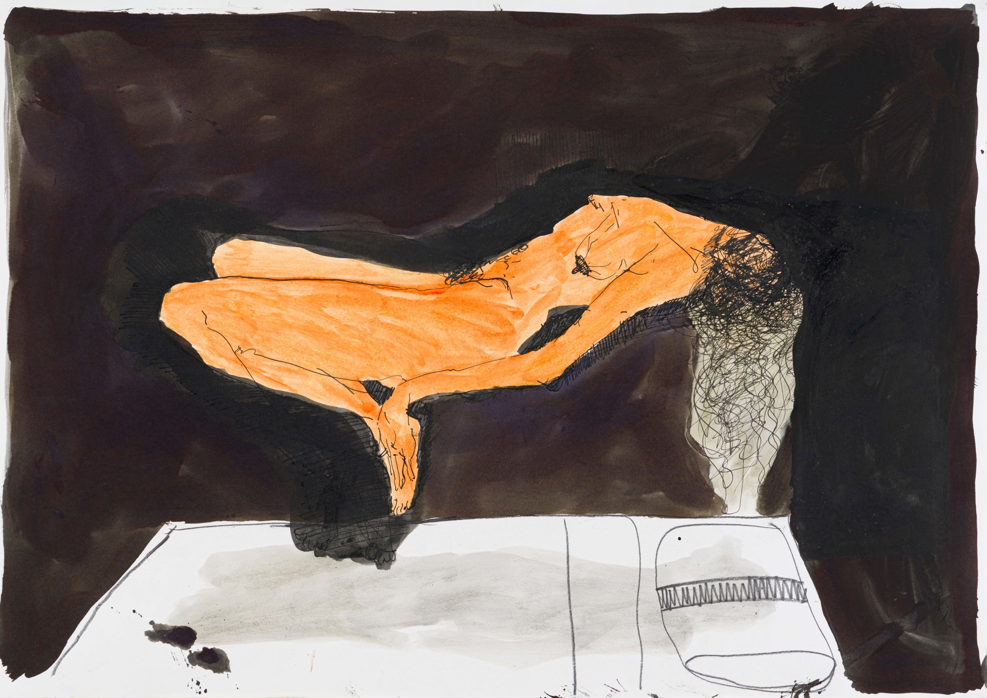 Stephen Allwright | Man Smoking, Levitating Nude, recto verso (2016 ...