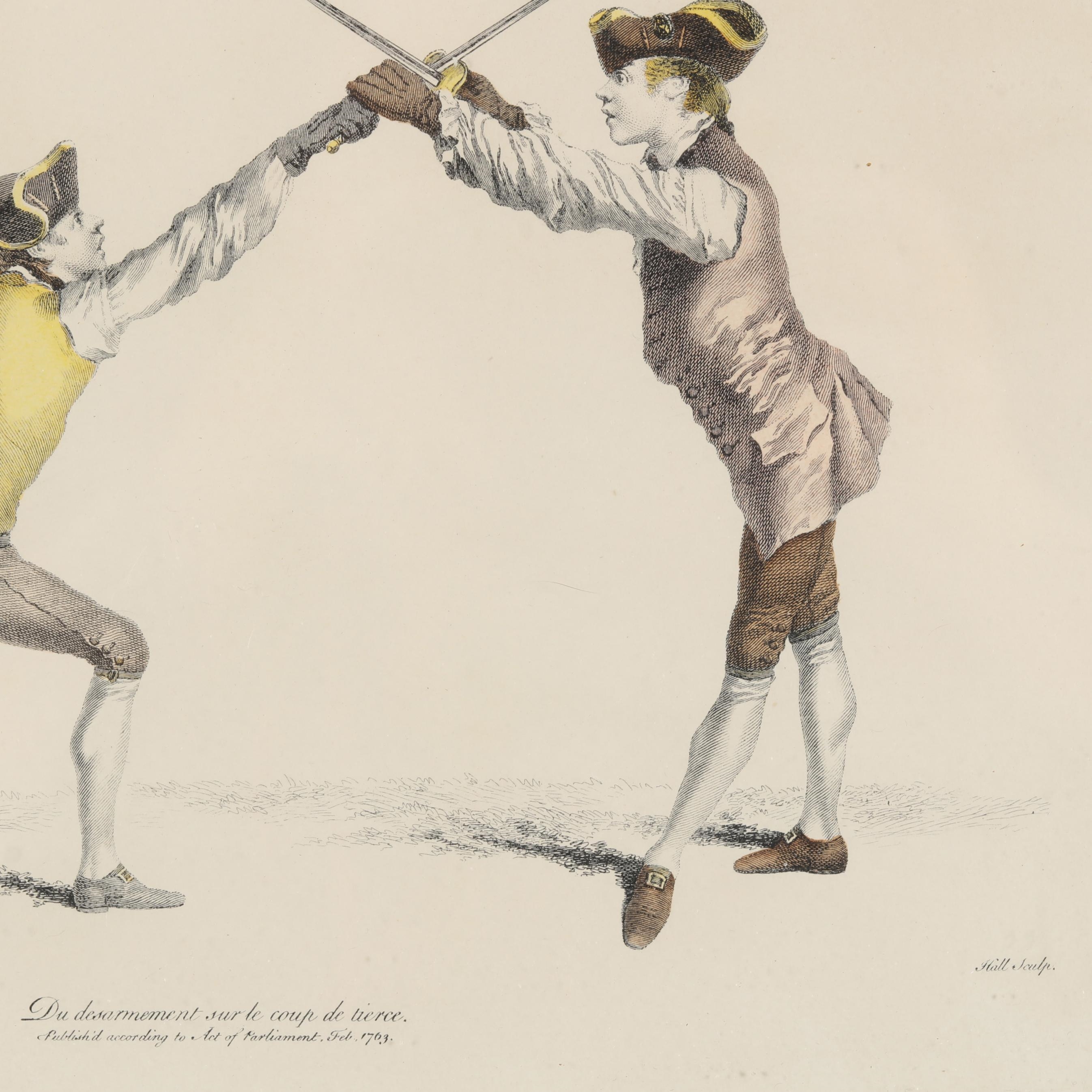 J. Gwyn Delin Three Antique French Fencing Prints (Circa 1900