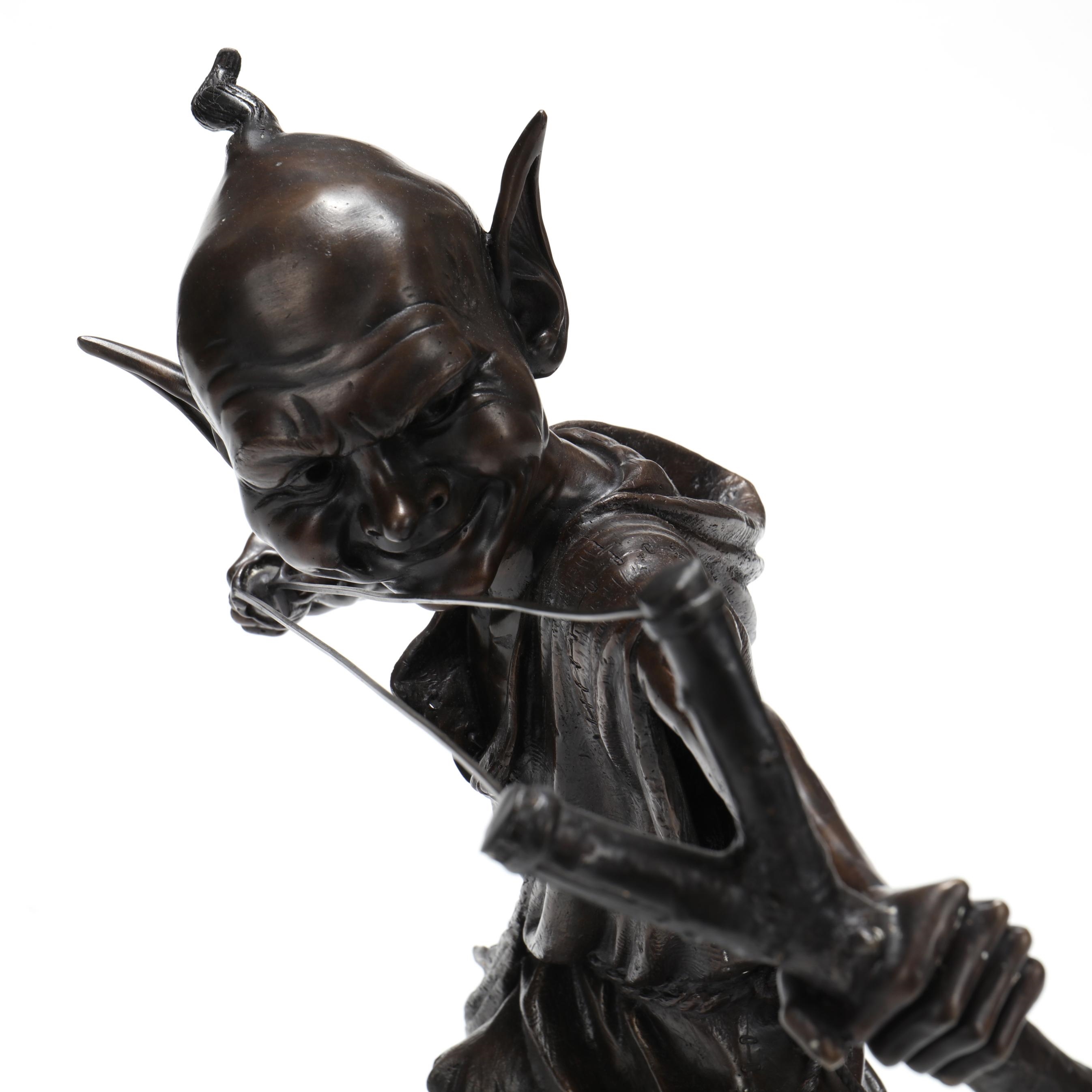 Julian Jeffrey | Puck Bronze Hoblin Garden Sculpture | MutualArt