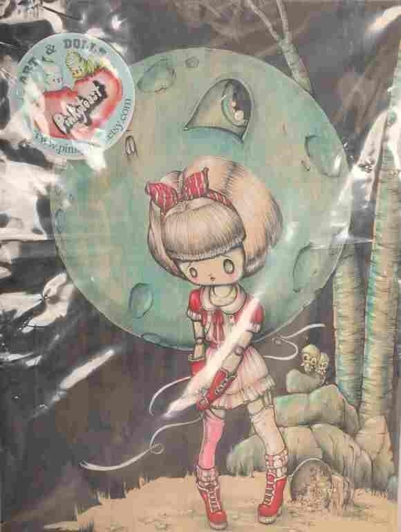 Robot Girl And Moon Balloon by Pinkytoast, 2013