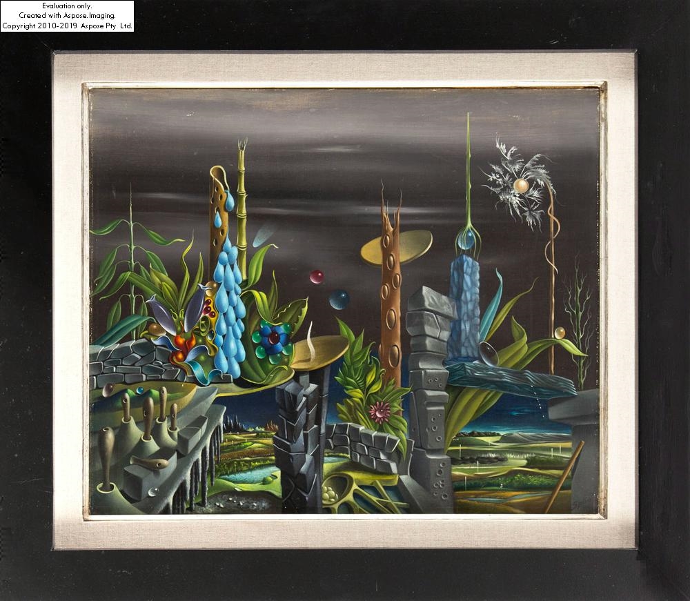 Spiro Surrealistic landscape (Circa 1950) MutualArt