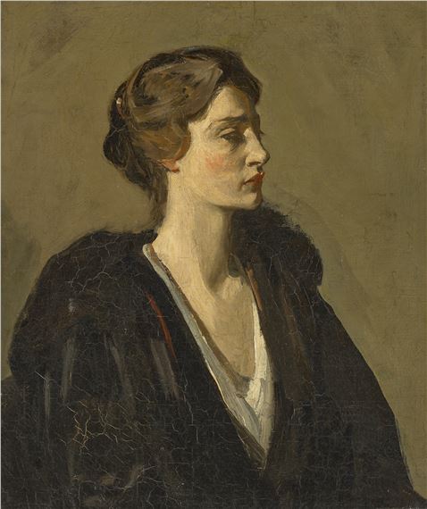 A Lady in Black (Lady Gwendeline Spencer-Churchill) by John Lavery