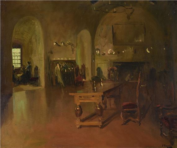 THE DINING ROOM AT LENNOXLOVE by John Lavery, dated 1921