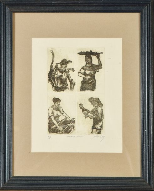 Artwork by Alex Ley, Pacific Islander., Made of etchings