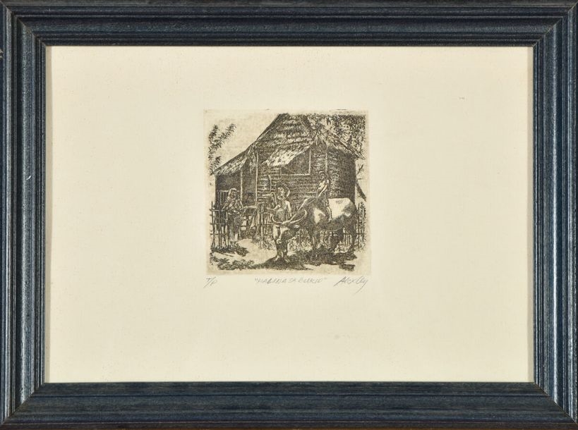 Artwork by Alex Ley, Pacific Islander., Made of etchings