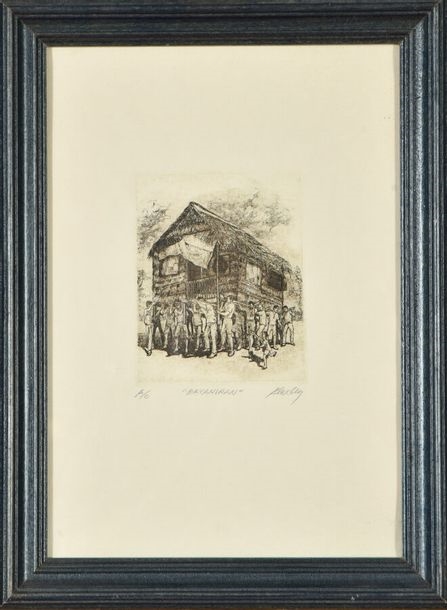 Artwork by Alex Ley, Pacific Islander., Made of etchings