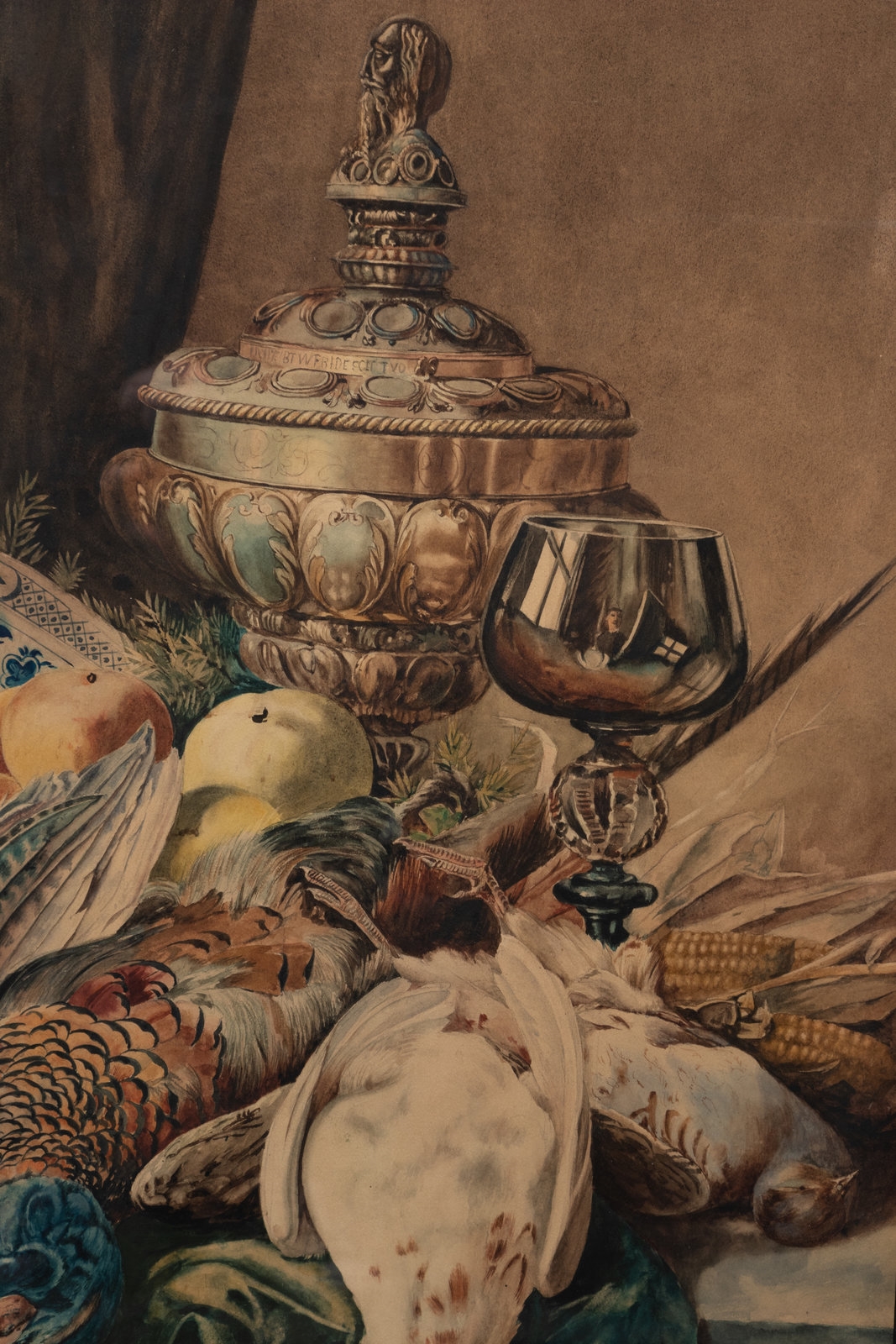 Artwork by Hugo Maxwell, Still Life with Fowl, Made of watercolor and gouache