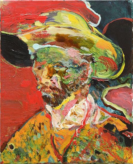 Vincent, 2021, 60 x 50 cm, mixed media op doek - Matijs van de Kerkhof