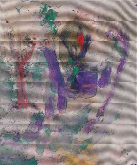 It is part, Nai patta officiel or: Lust for life, 2022, 60 x 50 cm, textiel en verf op doek - Bas van der Hurk