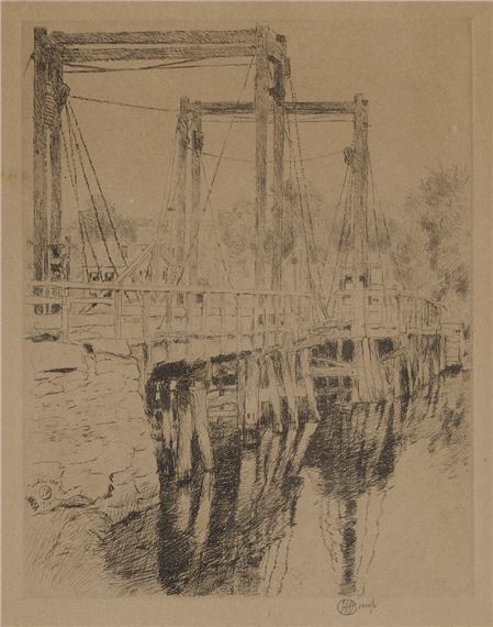The Old Toll Bridge by Childe Hassam, Executed in 1915