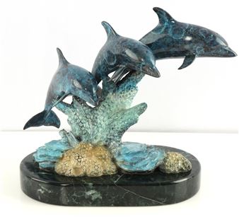【Phil Vanderlei作ブロンズ彫刻★DOLPHIN IN CORAL】 Phil Vanderlei | BRONZE DOLPHIN IN CORAL SCULPTURE | MutualArt