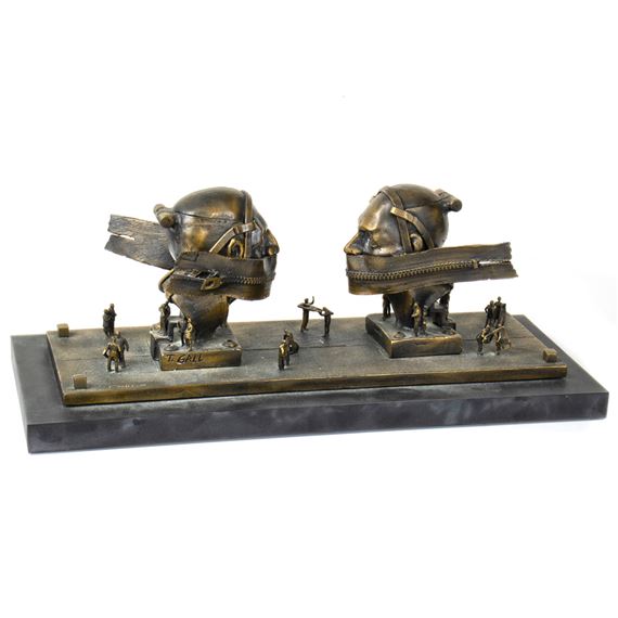 Two Heads with Covered Mouths by Theodore Gall, 1941