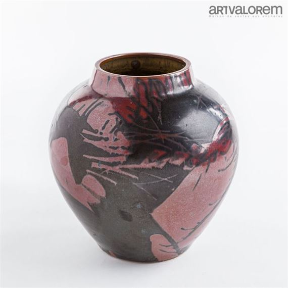 ovoid vase with a wide straight neck by Robert Deblander