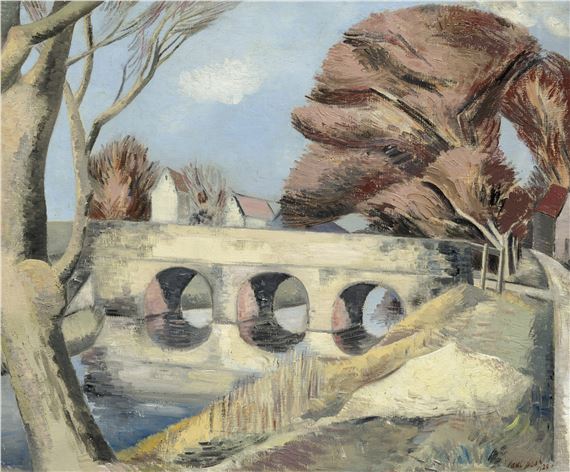 The Bridge, Romney Marsh by Paul Nash, 1924, Painted in 1924