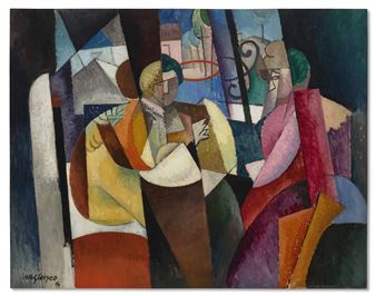 Femmes assises devant une fenêtre ou Femmes devant une fenêtre ou Deux femmes à la fenêtre by Albert Gleizes, 1914