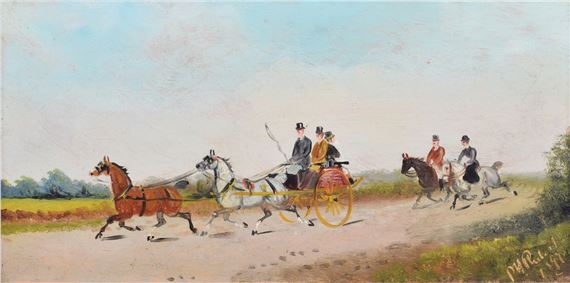 Philip H. Rideout | Horses and carts on rural roads | MutualArt
