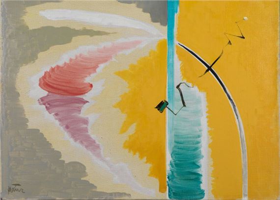 Composition on a yellow and grey background by Saint-Maur