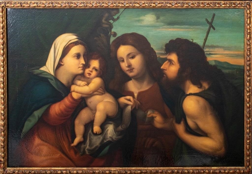 "The Virgin and Child with St. John the Baptist and St. Catherine" a copy of the old master original at Dresden by Jacopo Palma il Vecchio