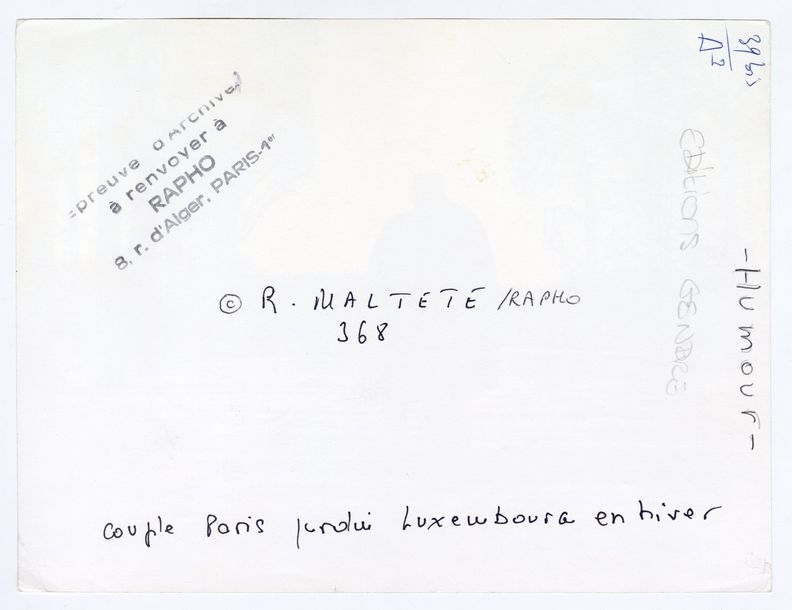 Artwork by René Maltête, Couple, Made of Photograph  Silver print