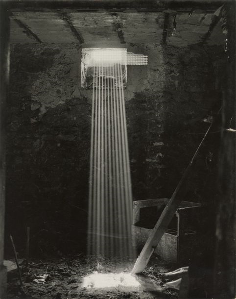 Column of light. Photograph. Vintage silver print by Charles Ciccione