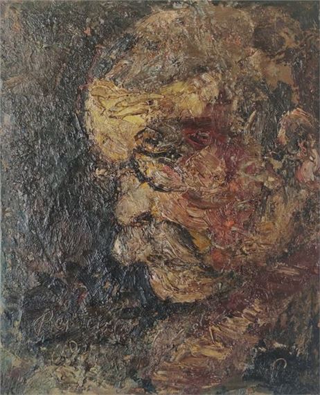 Head of a character with glasses by Kleofas Bogailei