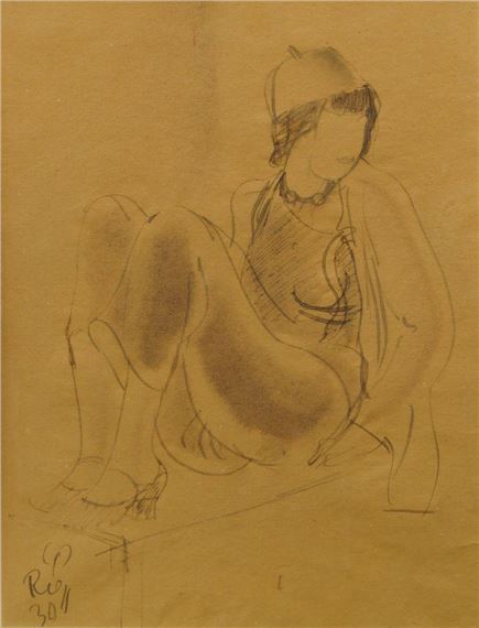 Portrait of a seated lady by Marcel Ronay