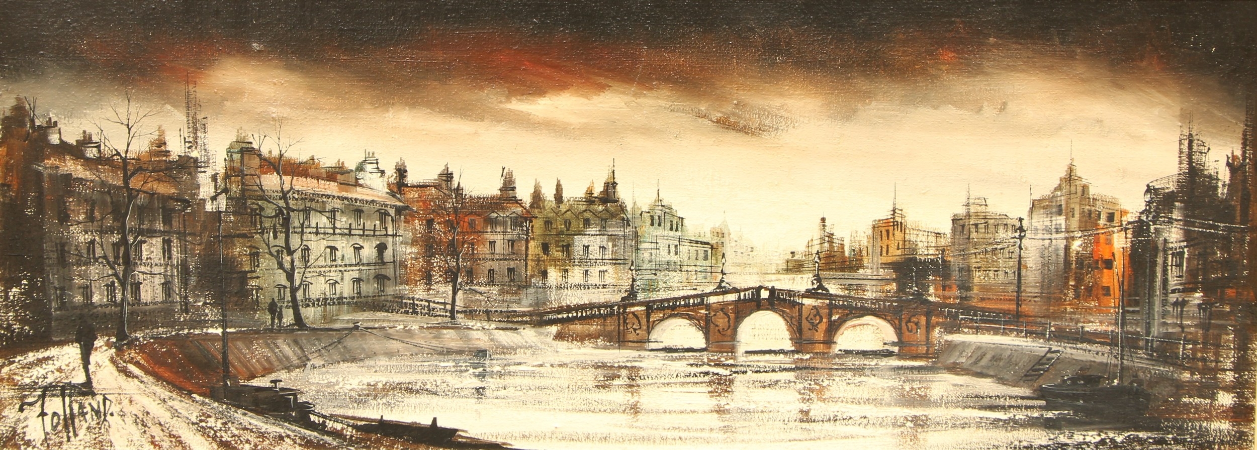 Artwork by Ron Folland, The City Bridge, Made of oil on canvas