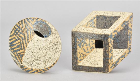 Ben Arnup | a small stoneware trompe l'oeil angular form | MutualArt