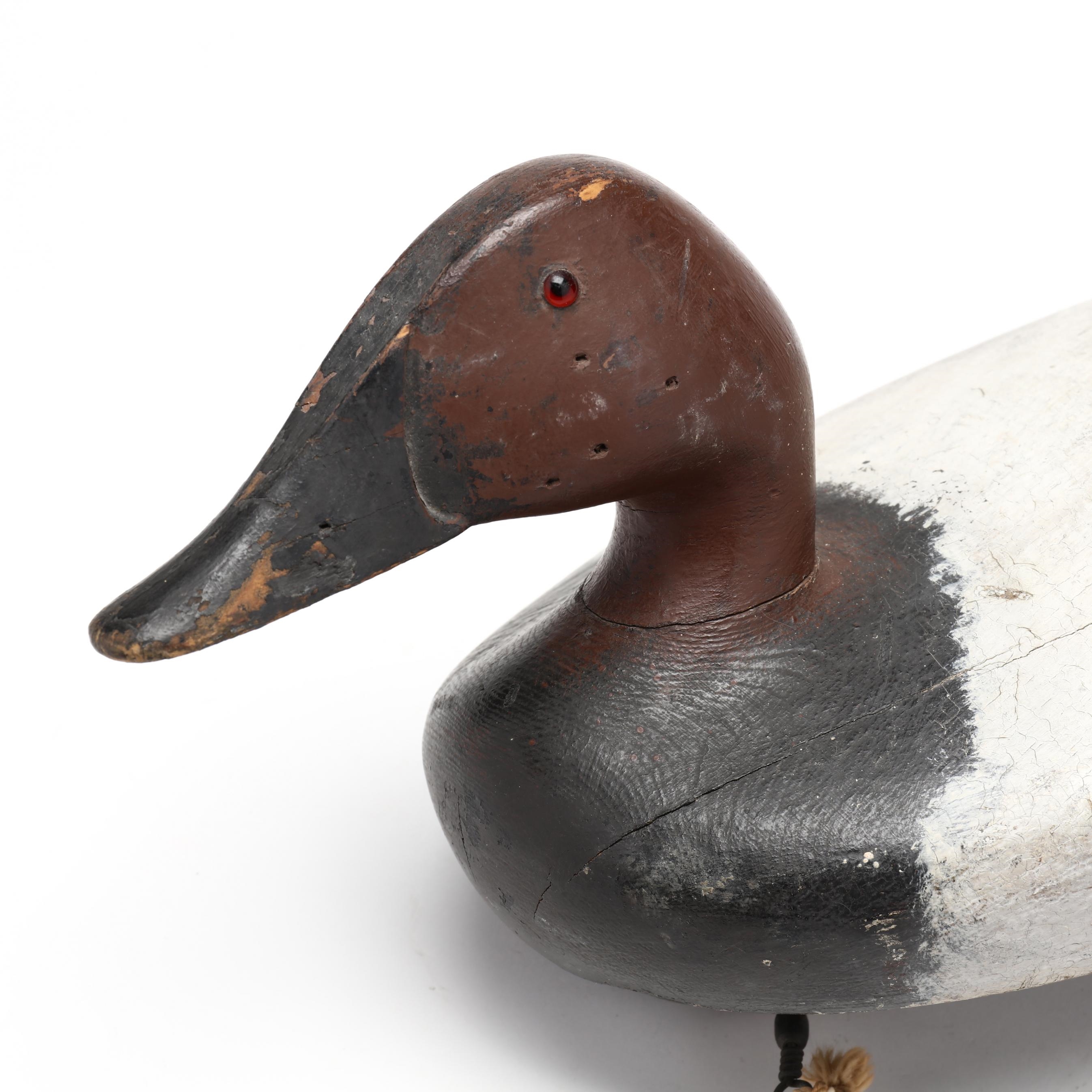 Artwork by Danny Scriven, Canvasback, Made of carved and painted wood