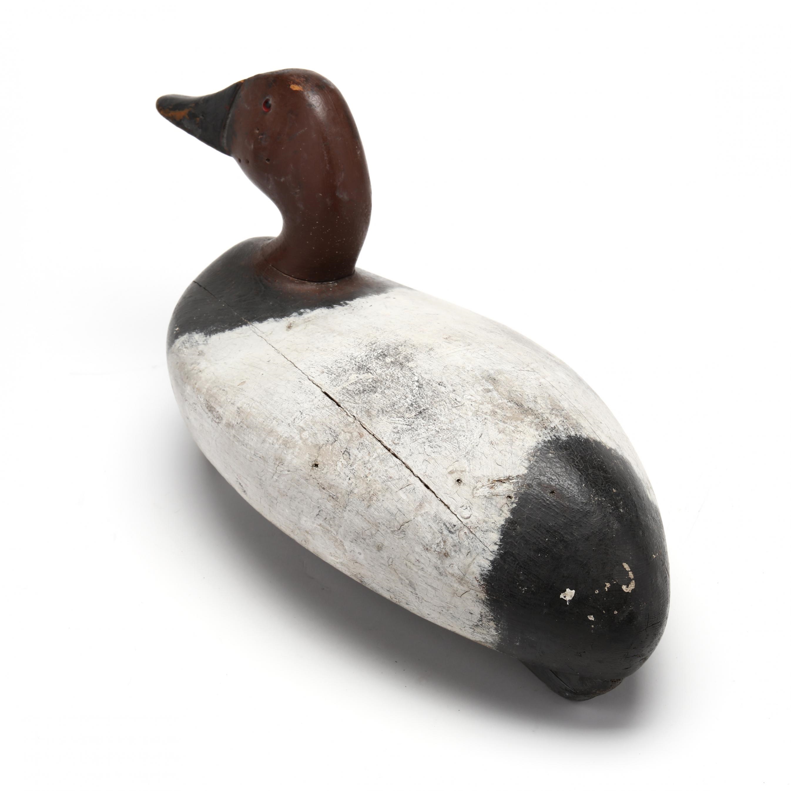 Artwork by Danny Scriven, Canvasback, Made of carved and painted wood