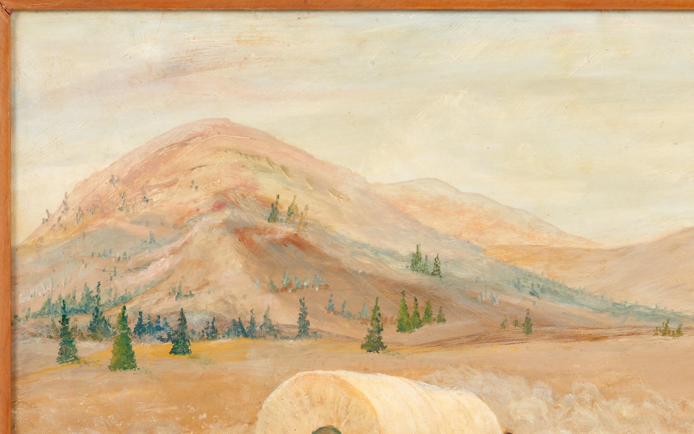 Artwork by Ruth Guilkey, RUTH GUILKEY "Wagon Train" (Oil on Board), Made of Oil on board