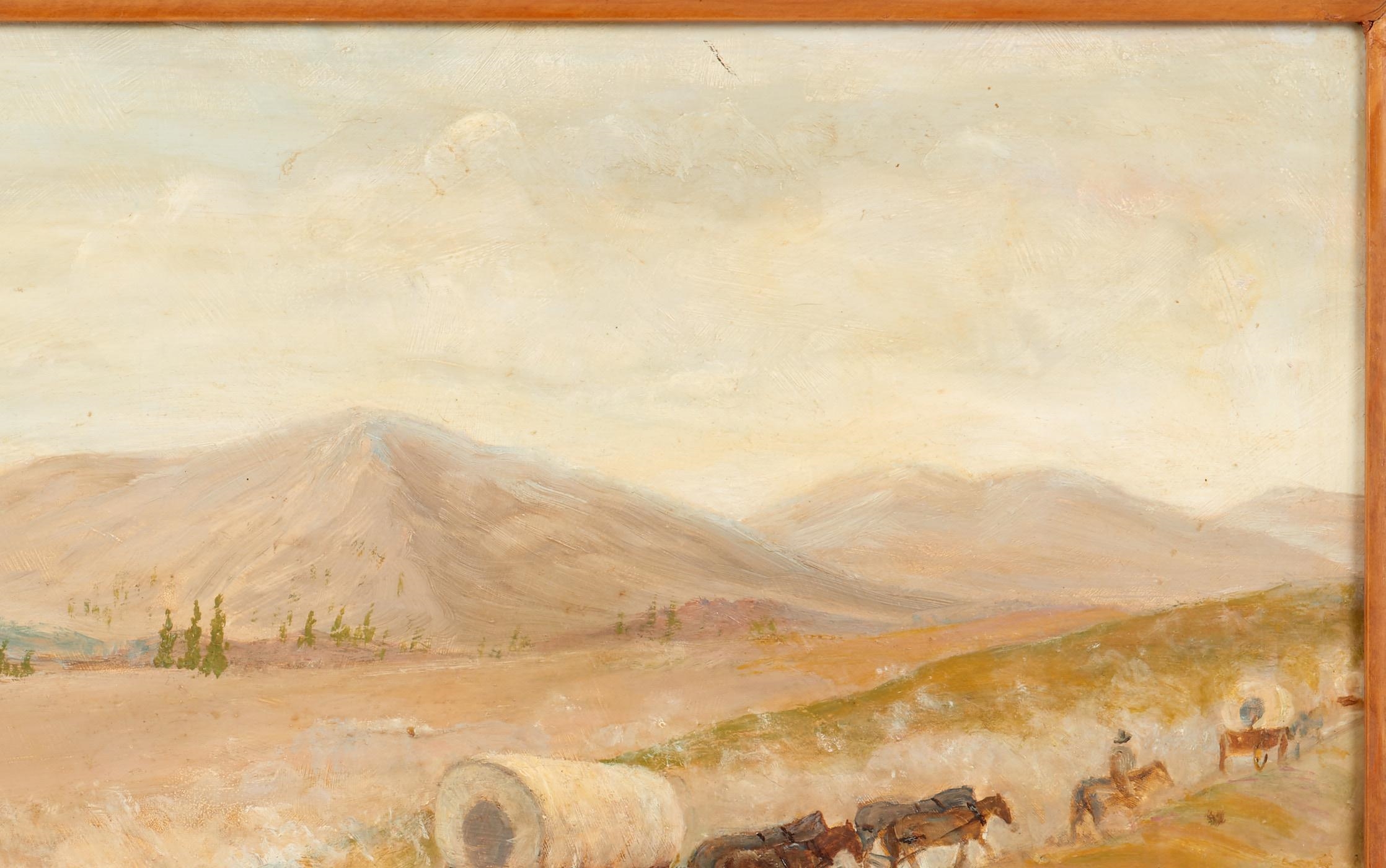 Artwork by Ruth Guilkey, RUTH GUILKEY "Wagon Train" (Oil on Board), Made of Oil on board