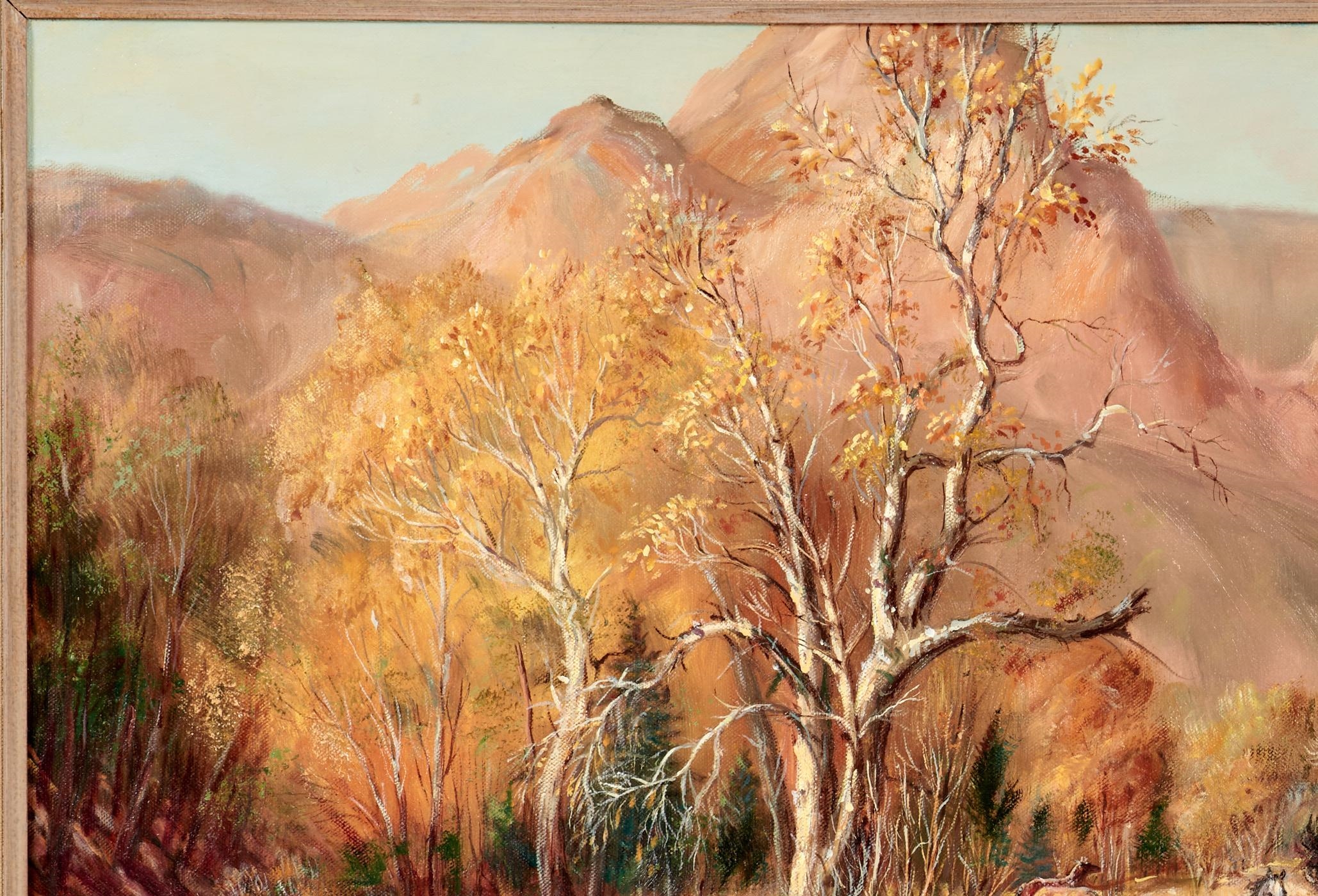 Artwork by Lennon Ray Bandel, Mustangs on Oak Creek, Made of Oil on linen