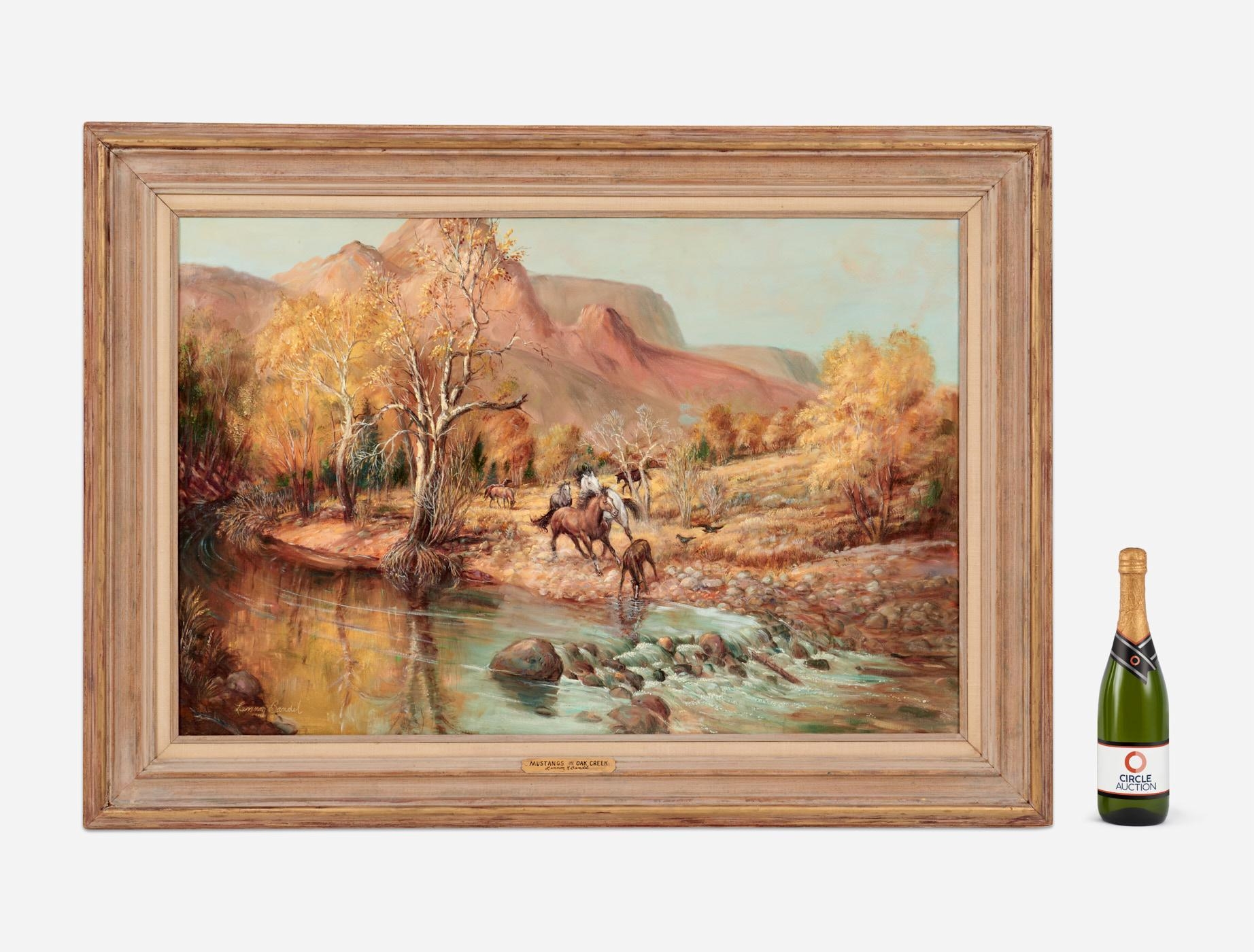Artwork by Lennon Ray Bandel, Mustangs on Oak Creek, Made of Oil on linen