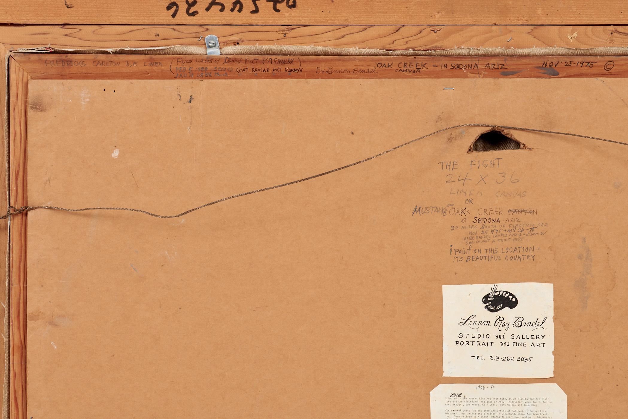 Artwork by Lennon Ray Bandel, Mustangs on Oak Creek, Made of Oil on linen